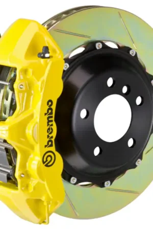 Exclusive Brembo 16-18 Focus RS Front GT BBK 6 Piston Cast 380x32 2pc Rotor Slotted Type-1- Yellow