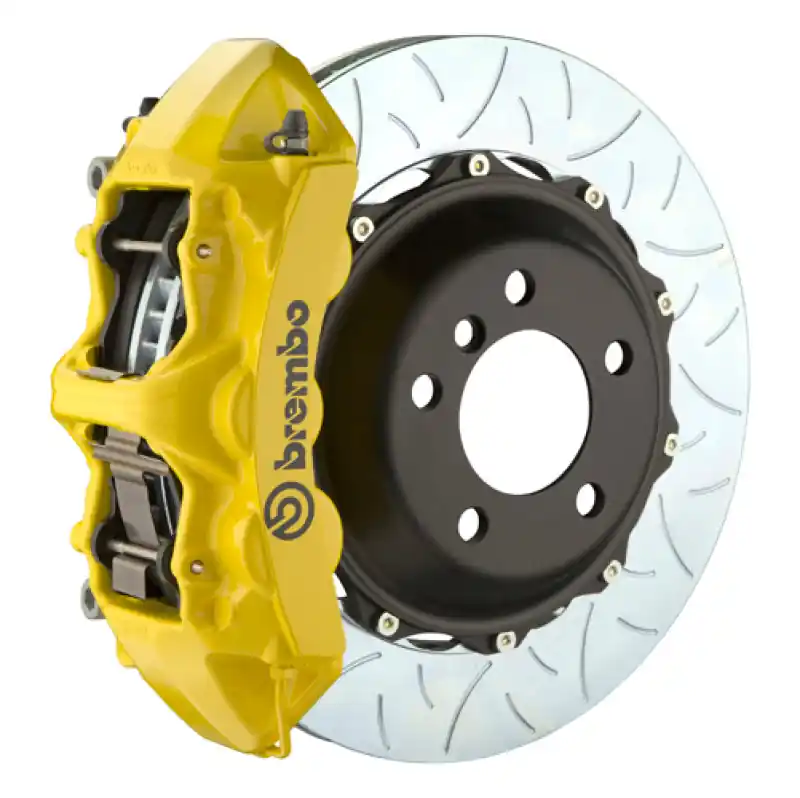 Brembo 17-23 530i/530i xDrive Fr GT BBK 6Pis Cast 380x34 2pc Rotor Slotted Type3-Yellow New Release
