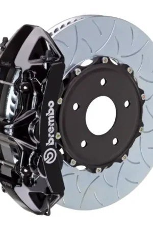 Brembo 08-15 Lancer Evo X Front GT BBK 6 Piston Cast 350x34 2pc Rotor Slotted Type-3-Black Exclusive Offer