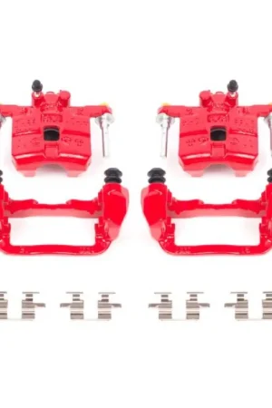 Worldwide Shipping Power Stop 98-03 Subaru Forester Rear Red Calipers w/Brackets - Pair