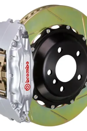 Brembo 07-08 G35/G35S Sedan Fr GT BBK 6Pis Cast 355x32 2pc Rotor Slotted Type1-Silver Trusted Brand