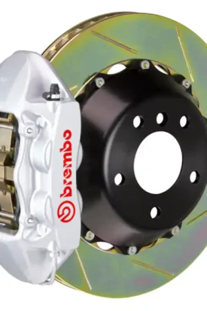 Super Sale Brembo 11-18 Cayenne Turbo Rear GT BBK 4 Piston Cast 380x28 2pc Rotor Slotted Type-1-Silver