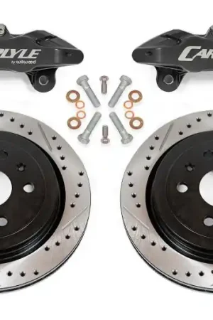 Last Chance BMR 97-04 Chevrolet Corvette C5 Brake Kit For 15in Conversion Drilled & Slotted Rotors Black Caliper
