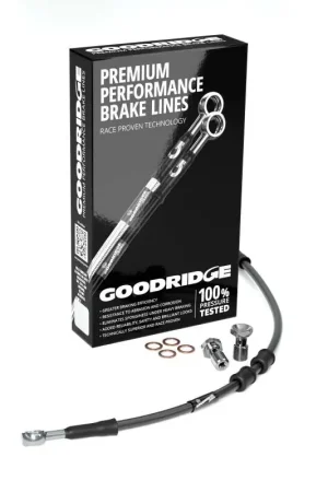 Shop Now Goodridge 97-03 HD FLSTS (w/o ABS) +2in Black Brake Line Kit w/Stainless Steel Fittings