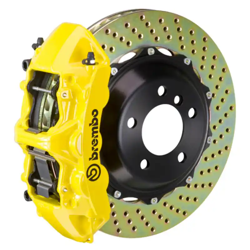 Brembo 03-06 G35 Sedan/G35 Coupe/03-08 350Z Fr GT BBK 6Piston Cast 380x32 2pc Rotor Drilled- Yellow Affordable
