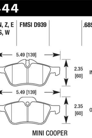 Hawk 02-06 Mini Cooper / Cooper S Performance Ceramic Street Front Brake Pads Hot Picks