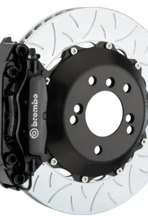 Brembo 99-04 996 Rear GT BBK 4 Piston Cast 2pc 345x28 2pc Rotor Slotted Type3-Black Top Rated