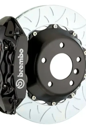 Fresh Stock Brembo 15-18 M3 (CC Brake Eqpt) Rr GT BBK 4Pis Cast 380x28 2pc Rotor Slotted Type3-Black