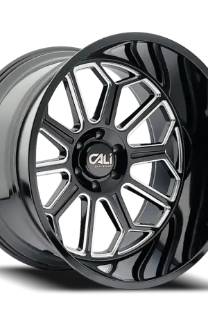 Today Only Cast Aluminum Wheels Auburn 9117 BM 24x14 Milled Gloss Black 6 On 135 Bolt Pattern -76 Offset Cali Offroad Wheels