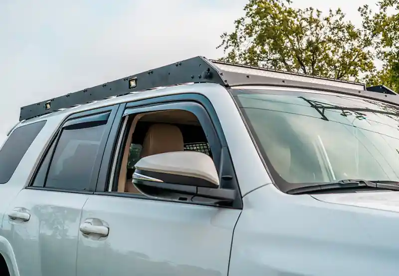 Direct From Factory Cali Raised 10-24 Toyota 4Runner Premium Roof Rack - 42 In White Dual Row Spotam/Led Light Bar -