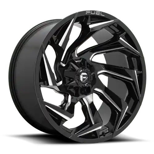 High Quality Aluminum Wheels 18X9 Reaction D753 8 On 165.1 Gloss Black Milled 125.1 Bore -12 Offset Fuel Off Road Wheels