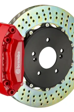 Brembo 10-14 E350 Sedan/12-14 CLS350 Rear GT BBK 4 Piston Cast 2pc 328x28 2pc Rotor Drilled-Red Markdown