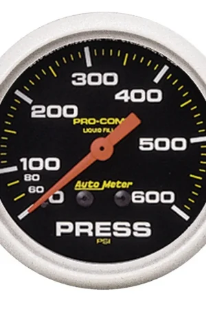 Autometer 2-5/8in Pro-Comp Liquid Filled Mechanical 600 PSI Pressure Gauge Fan Favorite