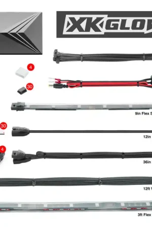 Buy Online XK Glow Flex Strips 2 Million Color XKGLOW LED Accent Light Marine/Boat Kit 6x36In Strips + 6x 10In