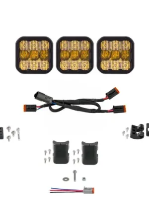 Diode Dynamics SS5 Sport Universal CrossLink 3-Pod Lightbar - Yellow Combo Reduced Price