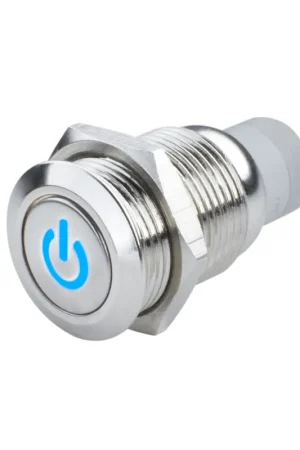 Oracle Pre-Wired Power Symbol Momentary Flush Mount LED Switch - Blue Express Delivery