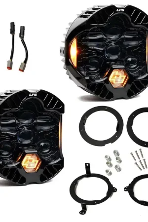 Professional Grade DOT LP6 LED Headlight Kit Jeep 2018-2025 Wrangler JL 2020-2025 Gladiator JT w/LED Headlights (Amber) Baja Designs