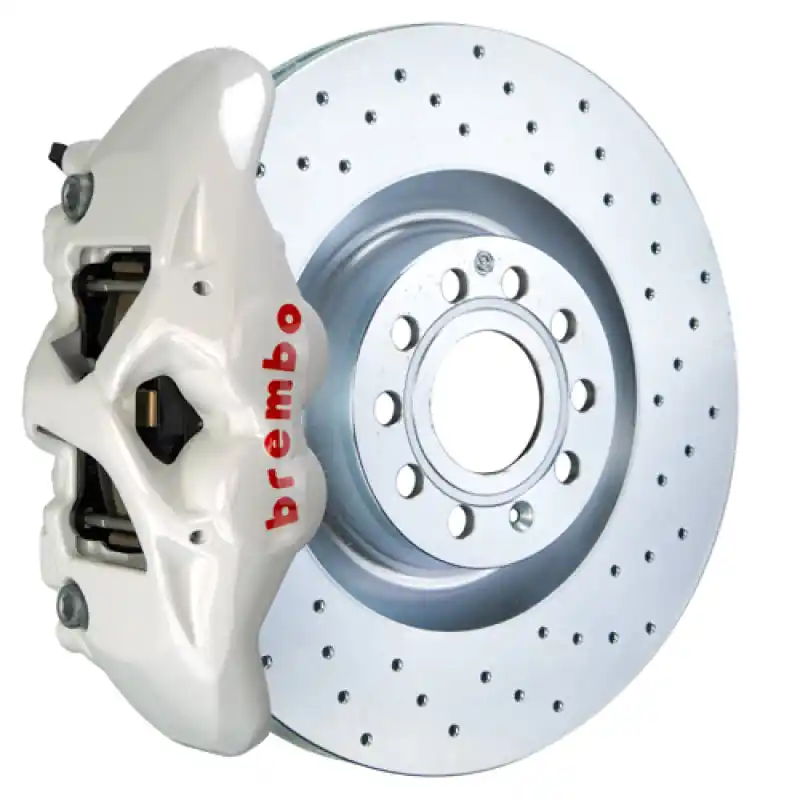 Secure Checkout Brembo 07-15 TT 2.0T/07-15 TT 3.2L/09-15 TTS Fr GT BBK 4 Pist Cast 345x30 1pc Rotor Drilled- White