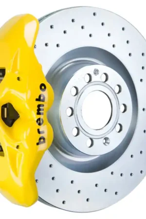Brembo 05-10 Jetta GLI Front GT BBK 4 Piston Cast 345x30 1pc Rotor Drilled-Yellow Hot Picks