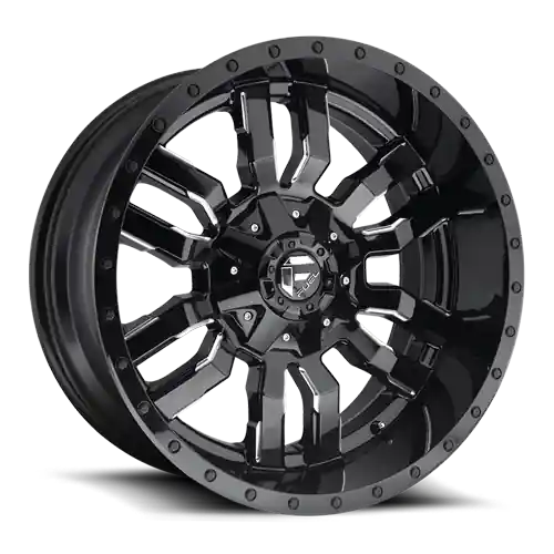 Aluminum Wheels 26X14 Sledge D595 8 On 165.1 Gloss Black Milled 125.1 Bore -75 Offset Fuel Off Road Wheels Next Day Delivery