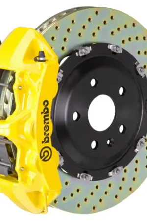 Brembo 93-98 Supra Front GT BBK 6 Piston Cast 380x34 2pc Rotor Drilled- Yellow While Supplies Last