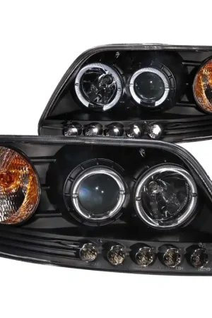 Final Sale ANZO 1997.5-2003 Ford F-150 Projector Headlights w/ Halo and LED Black 1pc