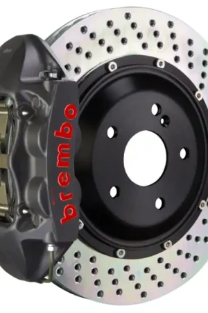 Warranty Included Brembo 15-18 M3 Excl CC Brake Rr GTS BBK 4Pis Cast 345x28 2pc Rotor Drilled-Black HA
