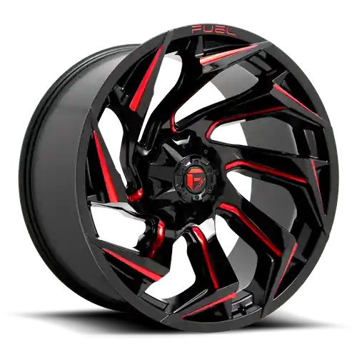 Buy Online Aluminum Wheels 15X8 Reaction D755 5 On 139.7 Gloss Black Milled Red Tint 108 Bore -18 Offset Fuel Off Road Wheels