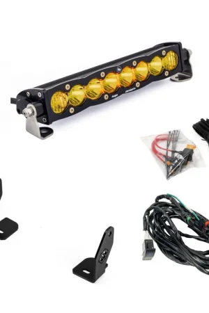 Limited Offer S8 10 Inch Light Bar Hood Mount Kit Polaris 2025 RZR ProR; ProS; ProXP, Baja Amber Baja Designs