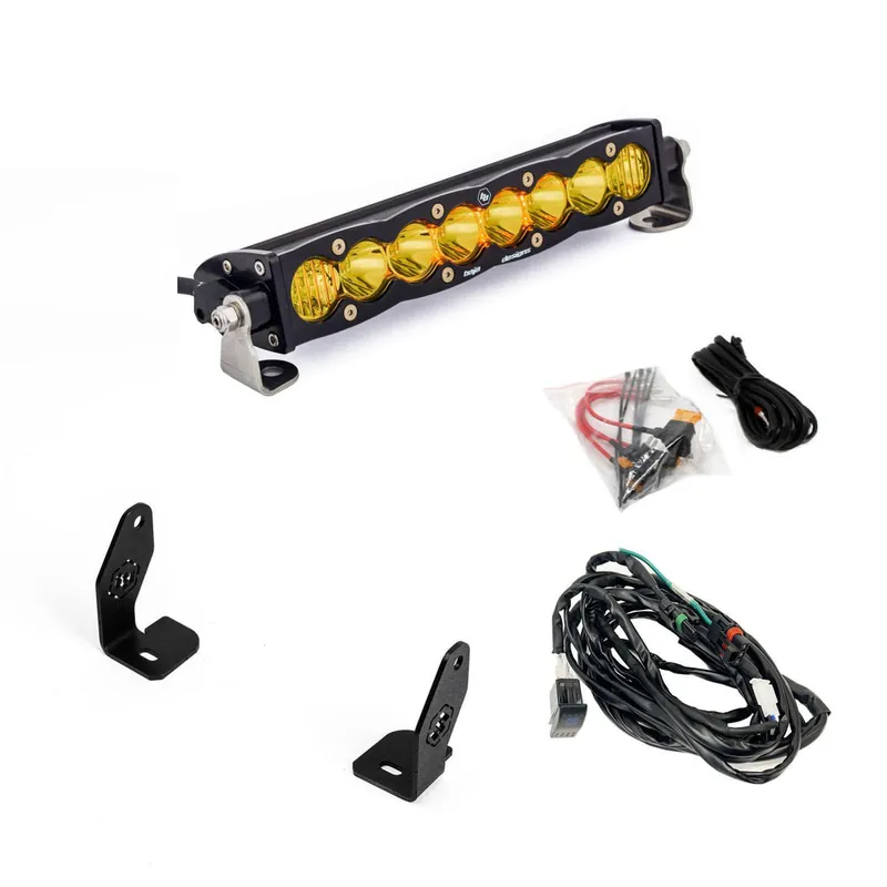 Limited Offer S8 10 Inch Light Bar Hood Mount Kit Polaris 2025 RZR ProR; ProS; ProXP, Baja Amber Baja Designs