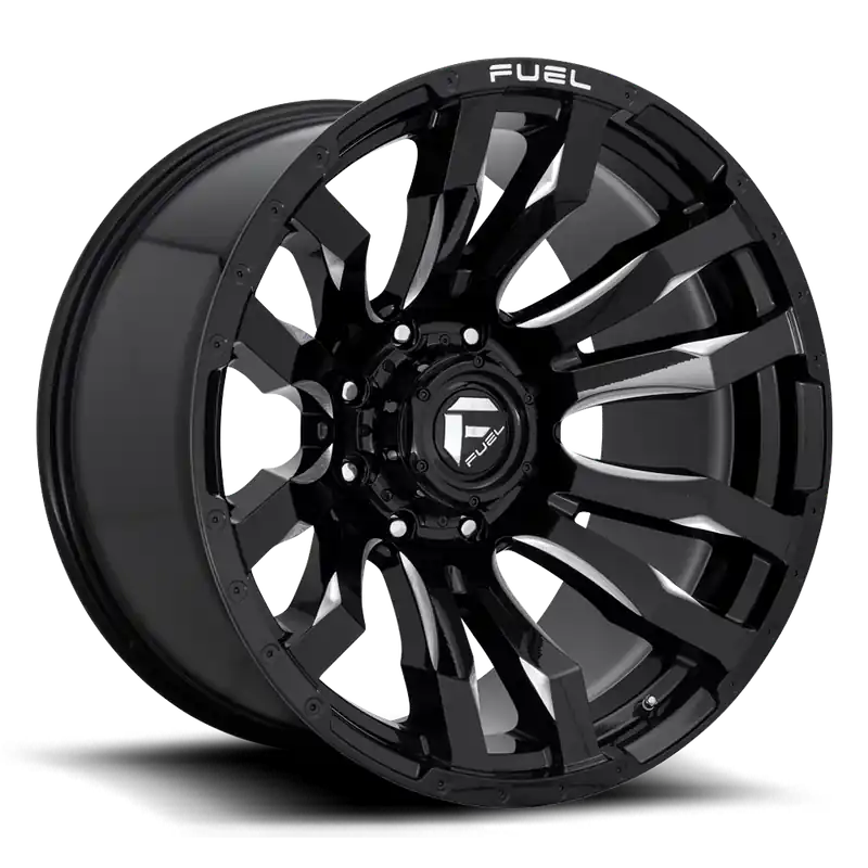 Get Yours Aluminum Wheels 18X9 Blitz D673 8 On 170 Gloss Black Milled 125.1 Bore -12 Offset Multi Spoke Fuel Off Road Wheels
