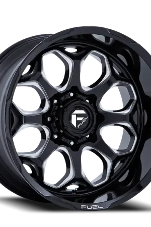 Aluminum Wheels 22X10 Scepter FC862 BE 8 On 165.1 Gloss Black Milled 125.1 Bore -18 Offset Fuel Off Road Wheels Original