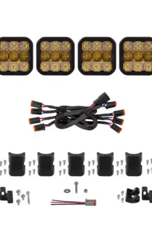 Diode Dynamics SS5 Pro Universal CrossLink 8-Pod Lightbar - Yellow Combo Clearance