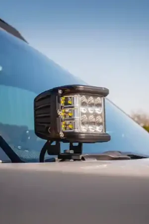 Deal Cali Raised 10-24 Toyota 4Runner Low Profile Led Ditch Light Brackets Kit - Brackets W/3X2 18W Amber