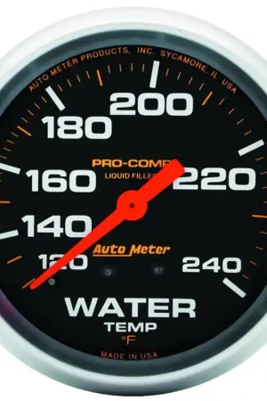 Must Have Autometer Liquid Filled Mechanical 66.7mm 120-240 deg F Water Termperature Gauge Includes 6in Tubing