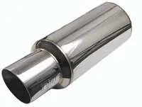 Exclusive Offer Injen 3.00 Universal Muffler w/Titanium burnt rolled Tip and stainless steel resonated inner wall