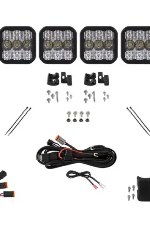 Limited Offer Diode Dynamics SS5 Grille CrossLink Lightbar Kit for 2019-Present Ram Sport - White Combo