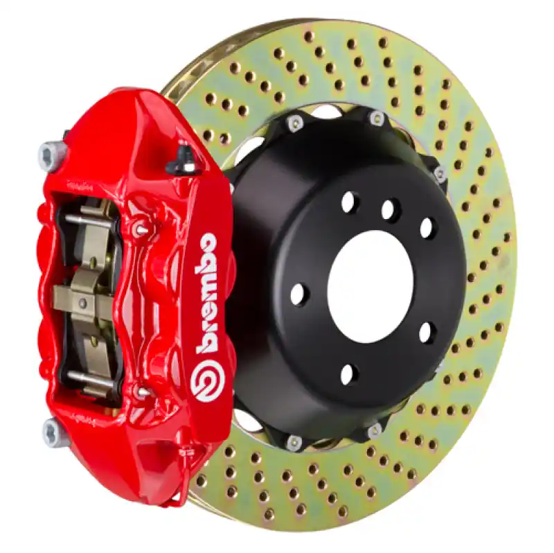 Brembo 18+ Wrangler 2-Door/Wrangler 4-Door Rear GT BBK 4 Piston Cast 380x28 2pc Rotor Drilled-Red New Arrival