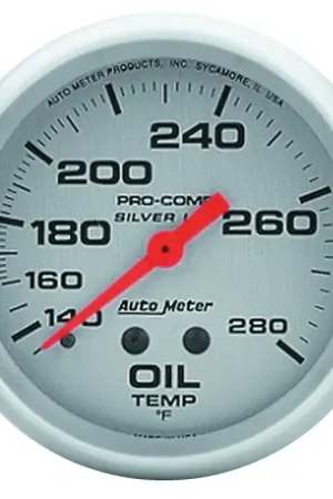 Fan Favorite AutoMeter Gauge Oil Temp 2-5/8in. 140-280 Deg. F 8ft. Liquid Filled Mech Ultra-Lite