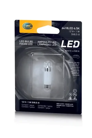 Hella LED 6418 12V 1W SV8.5-8 6.5K 36 SING Bulb Handmade