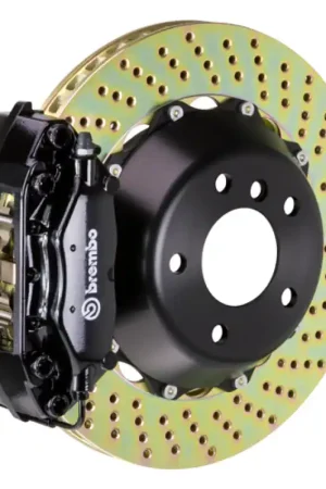 Brembo 97-04 986 Boxster Rear GT BBK 4 Piston Cast 345x28 2pc Rotor Drilled-Black Shop Now