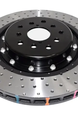 DBA 18-21 Subaru WRX STI Front 5000 Series 2-Piece Drilled Rotor w/Black Hat Latest