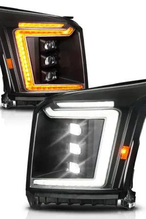 ANZO 15-20 GMC Yukon (Incl XL - Factory Halogen Models) Full LED Proj Headlights Black - Driver Side Limited Offer