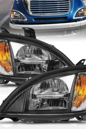 Worldwide Shipping ANZO 1996-2013 Freightliner Columbia LED Crystal Headlights Black Housing w/ Clear Lens (Pair)