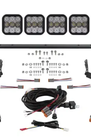 New Release Diode Dynamics 14-23 Toyota 4Runner SS5 Stealth Grille LED 4-Pod Kit Sport - White Combo