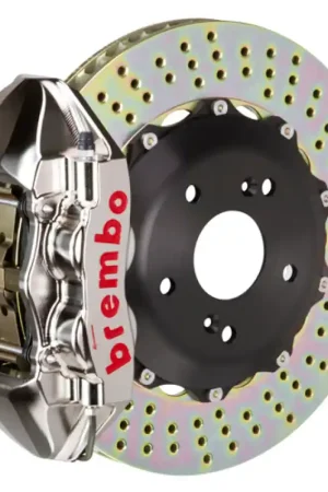 One Day Deal Brembo 99-07 Evo VI/VII/VIII/IXRear GTR BBK 4 Piston Billet 328x28 2pc Rotor Drilled- Nickel