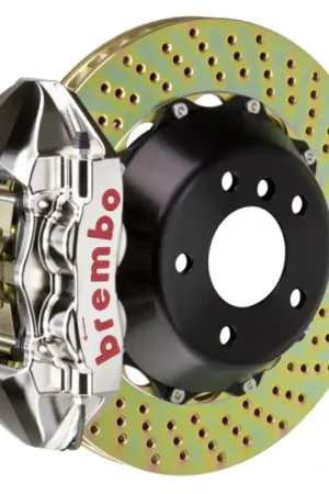 Top Pick Brembo 12-16 991.1 C2 Rear GTR BBK 4 Piston Billet 380x28 2pc Rotor Drilled-Nickel