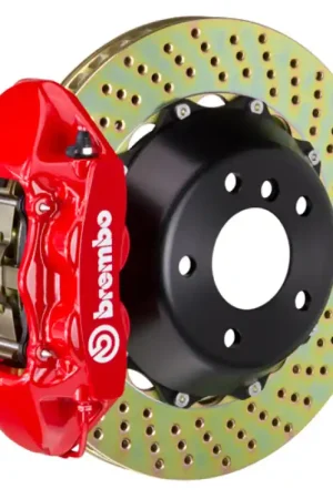 Brembo 01-04 996 C4S Rear GT BBK 4 Piston Cast 380x28 2pc Rotor Drilled-Red Money Back Guarantee