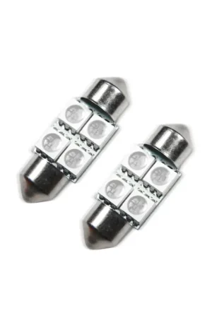 Oracle 33MM 4 LED 3-Chip Festoon Bulbs (Pair) - Blue Viral