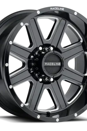 Raceline 940M Hostage 18x9in / 5x139.7 BP / 12mm Offset / 106.5mm Bore - Black & Milled Wheel Modern